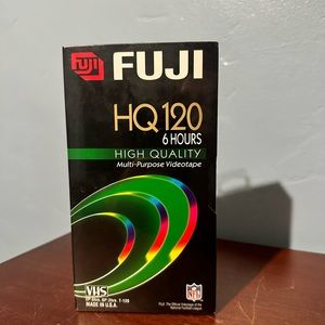 Fuji HQ120 Blank VHS Tape (1) New Sealed 6 Hours Multi Purpose Videotape